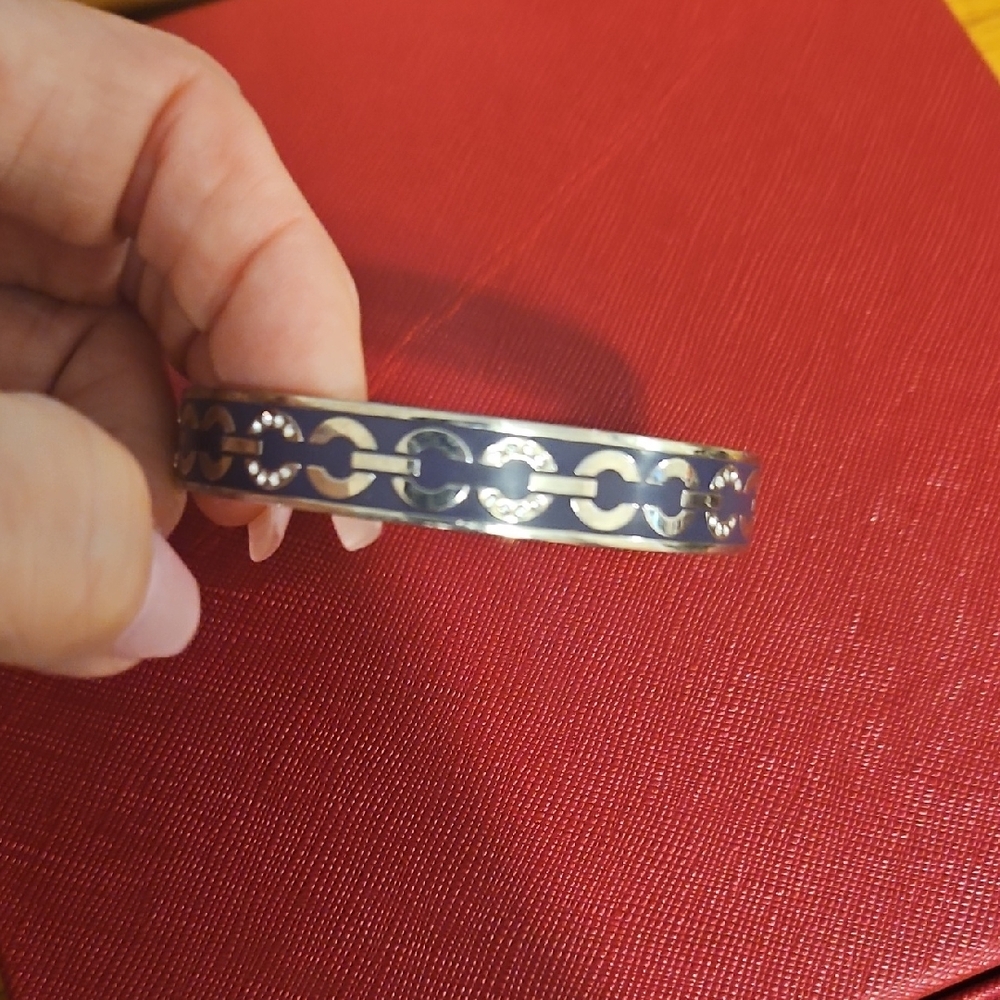 Coach Silver and Purple Geometric Bracelet